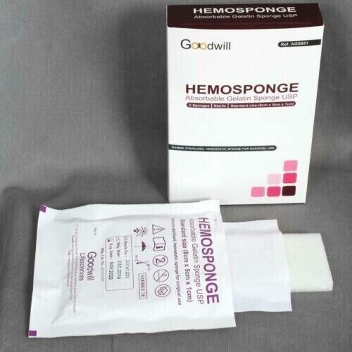 PACK OF 2 HEMOSPONGE ABSORBABLE GELATIN SPONGE STERILE SPONG
