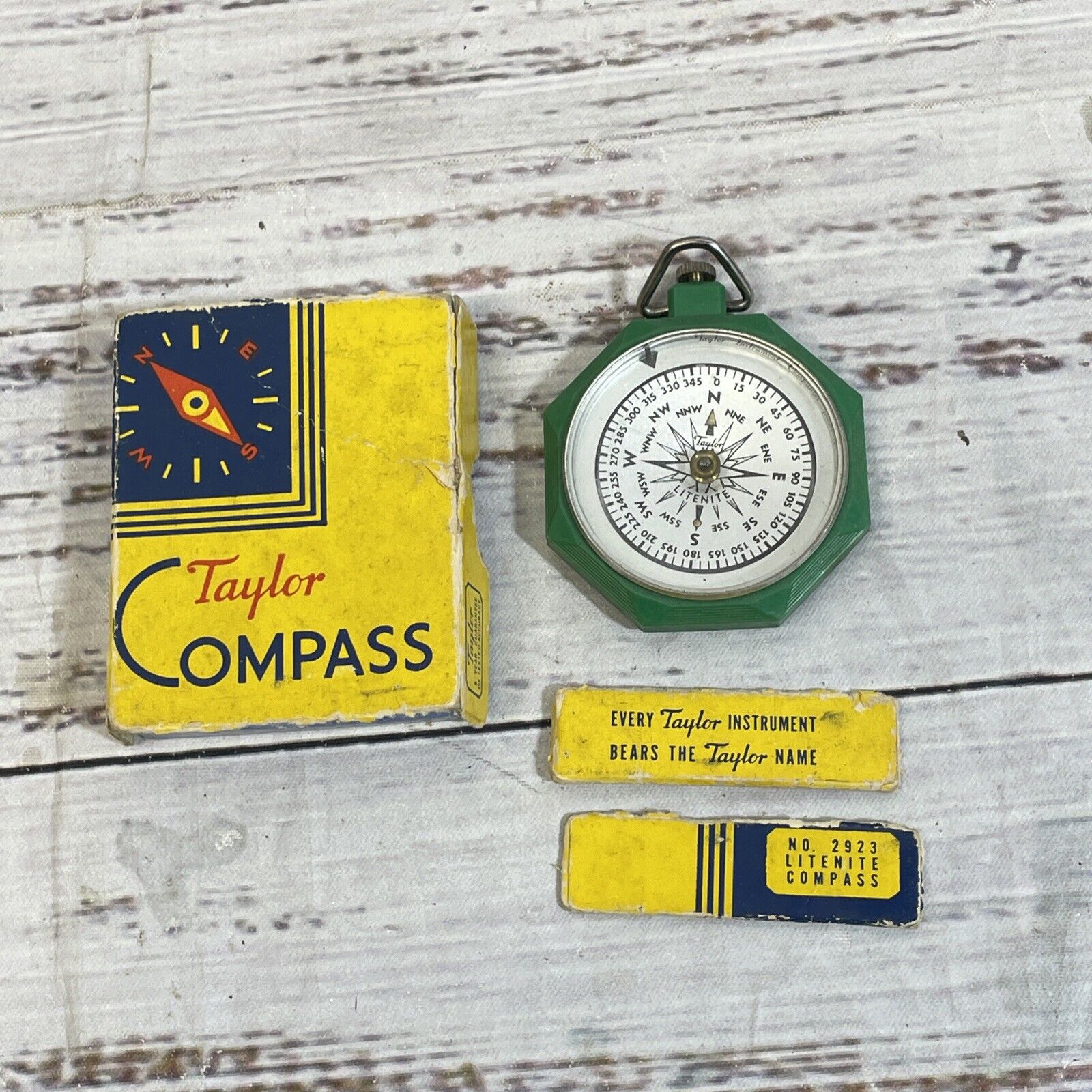 Vintage Taylor LITENITE Compass Original Box Used