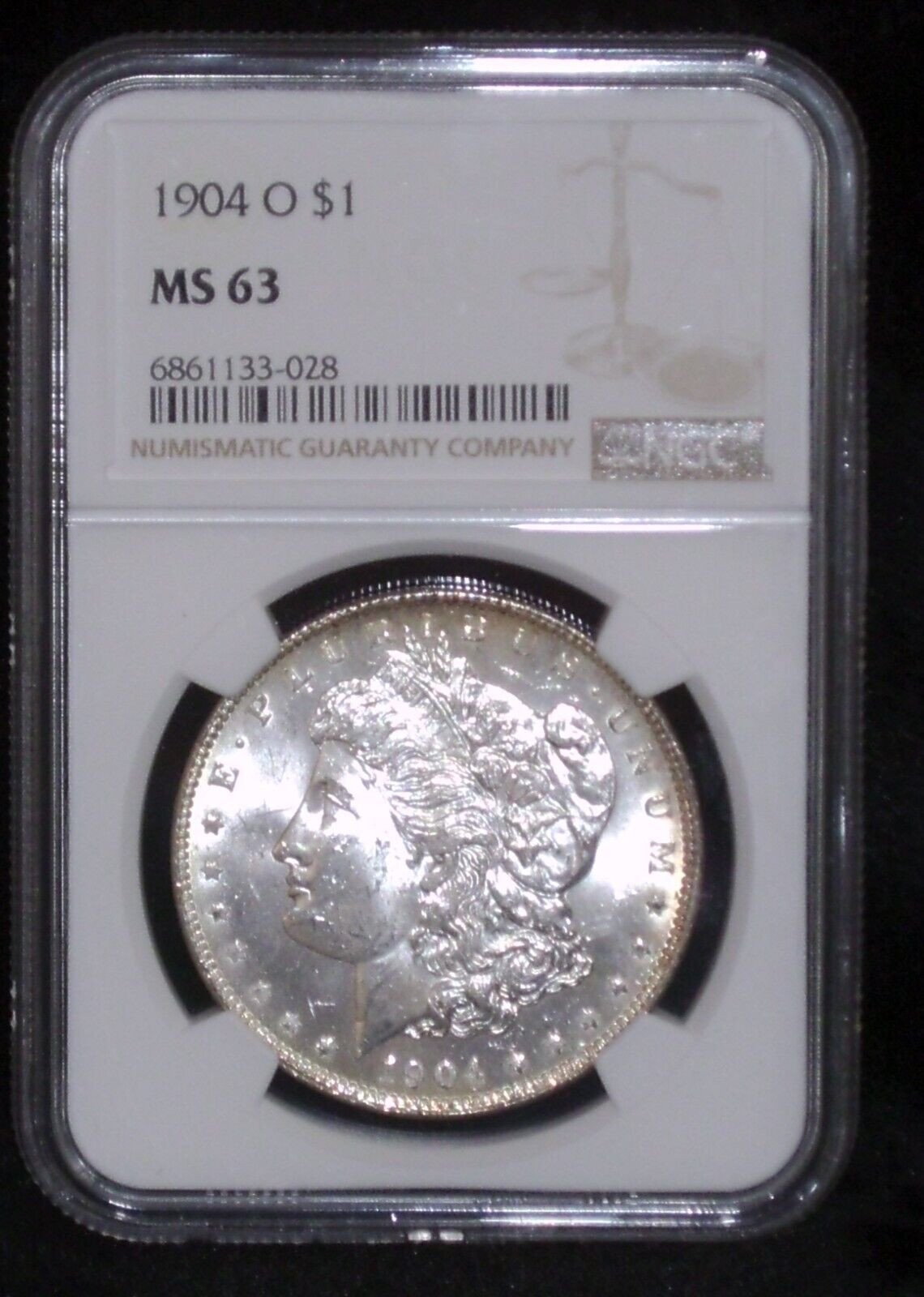 1904-O NGC MS63 Morgan Silver Dollar (BLAST WHITE with TONING)