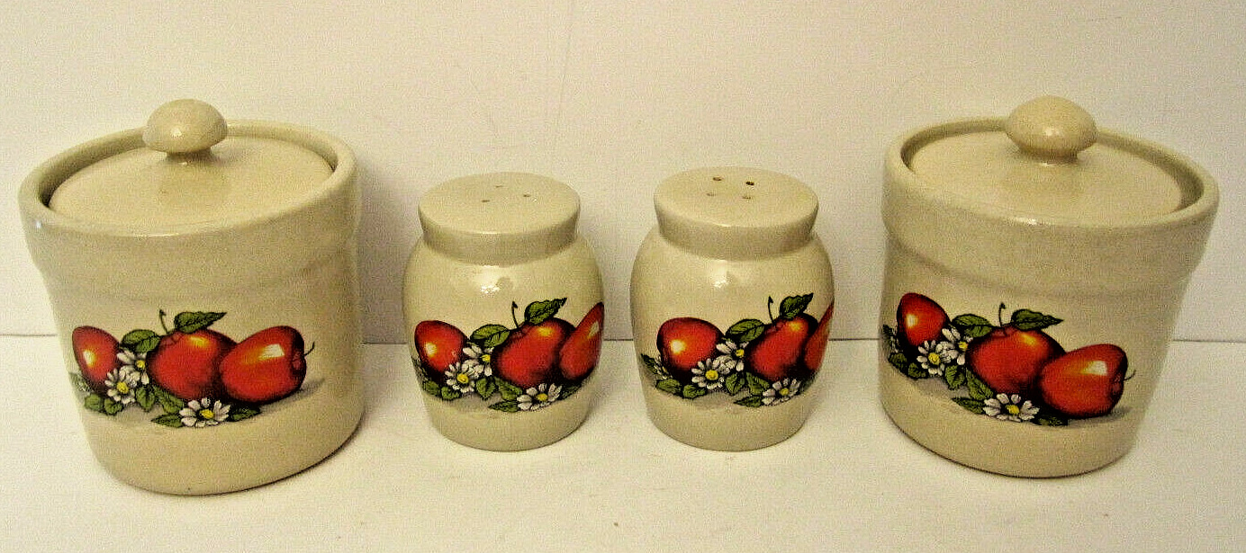 Yesteryears Pottery Stoneware Marshall TX 2 small Crocks Salt and Pepper
