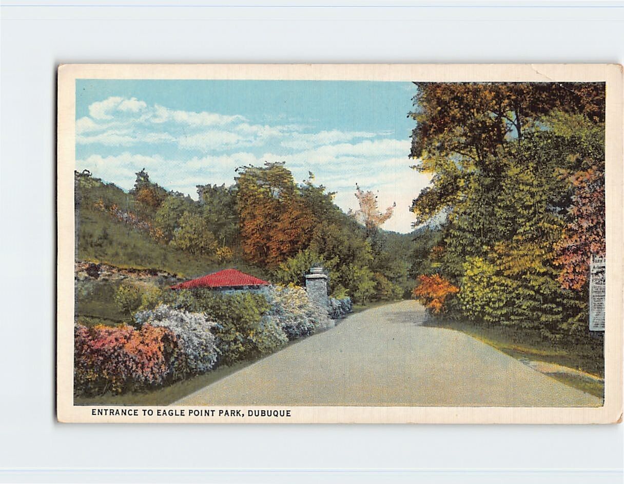 Postcard Entrance To Eagle Point Park, Dubuque, Iowa
