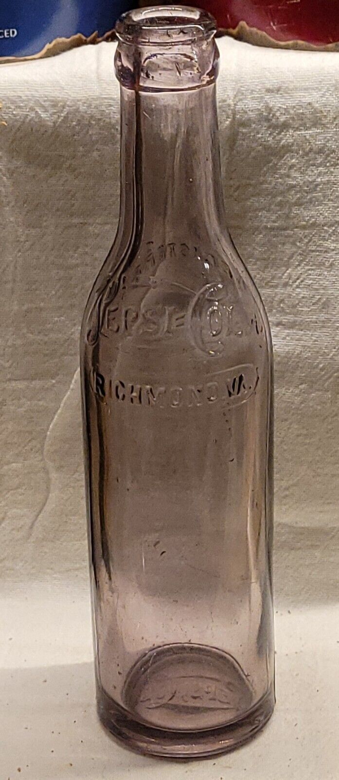 OLD STRAIGHT SIDE PEPSI COLA BOTTLE RICHMOND VIRGINIA AWESOME AMETHYST COLOR