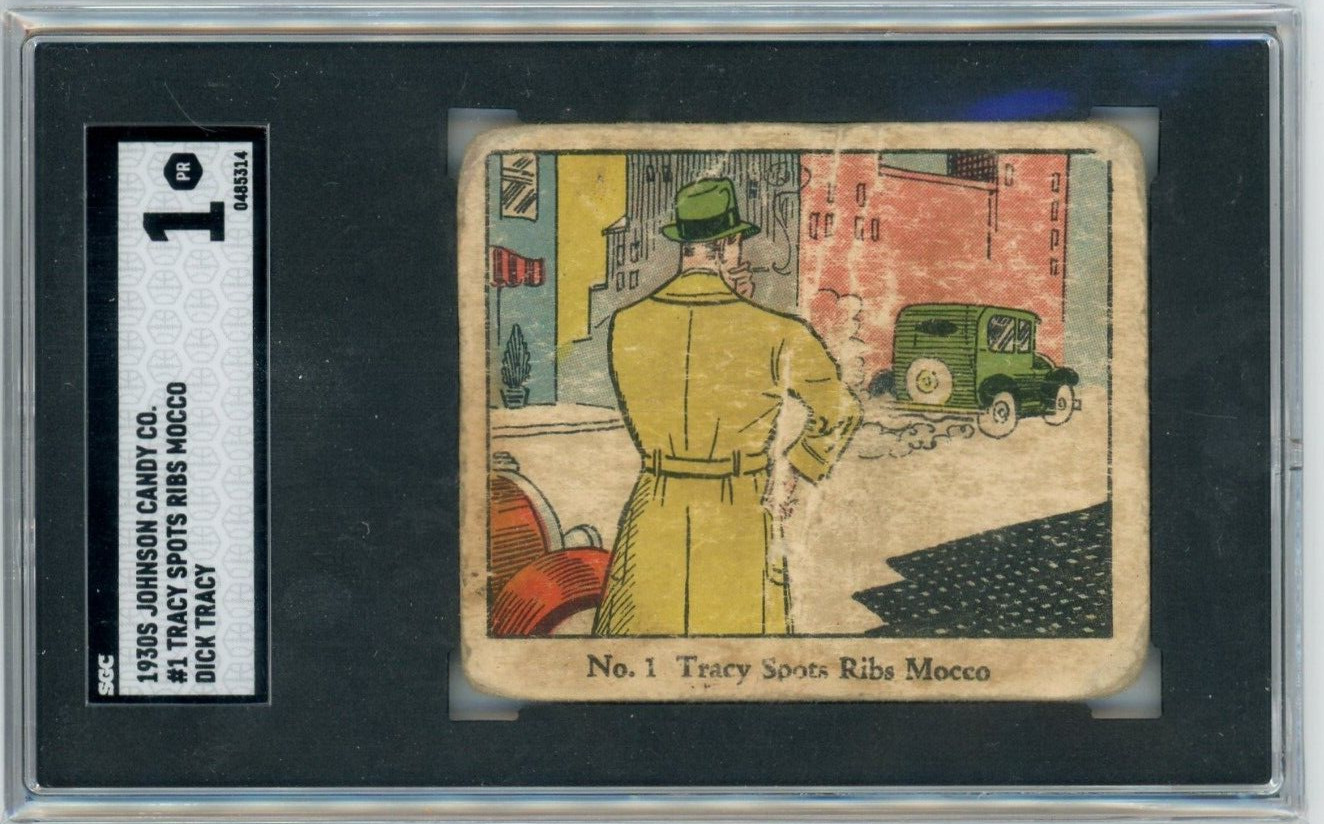 1930'S JOHNSON CANDY CO.  CARD #1 DICK TRACY 