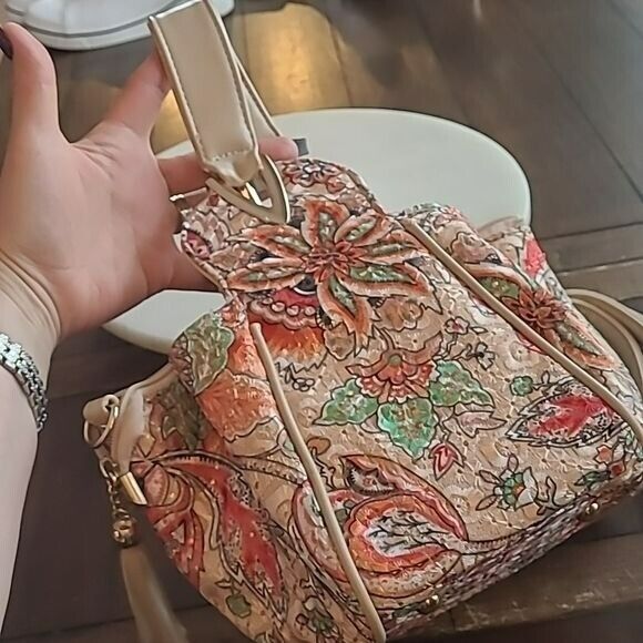 Mellow World Floral Jacquard Mini Bucket Bag with Shoulder Strap