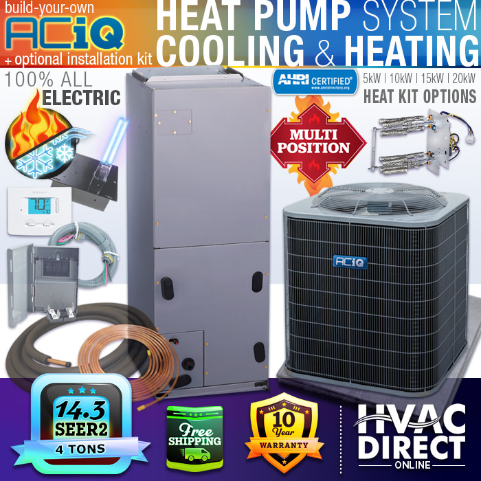 ACiQ 4 Ton 14.3 SEER2 Electric Central Air Conditioner Heat Pump Split System