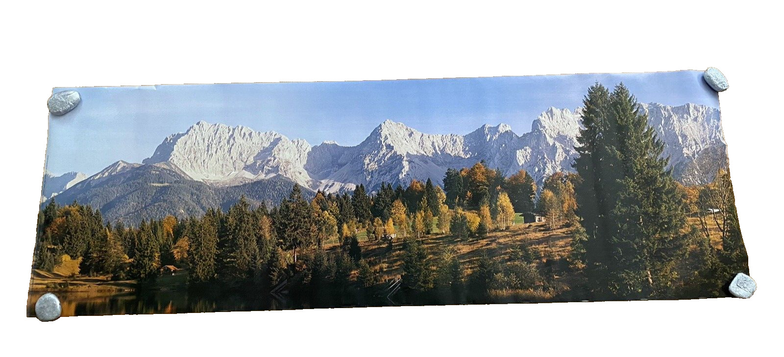 VERKERKE Penant LakeView Majestic Snow Capped Mountain Oversized Poster 1982