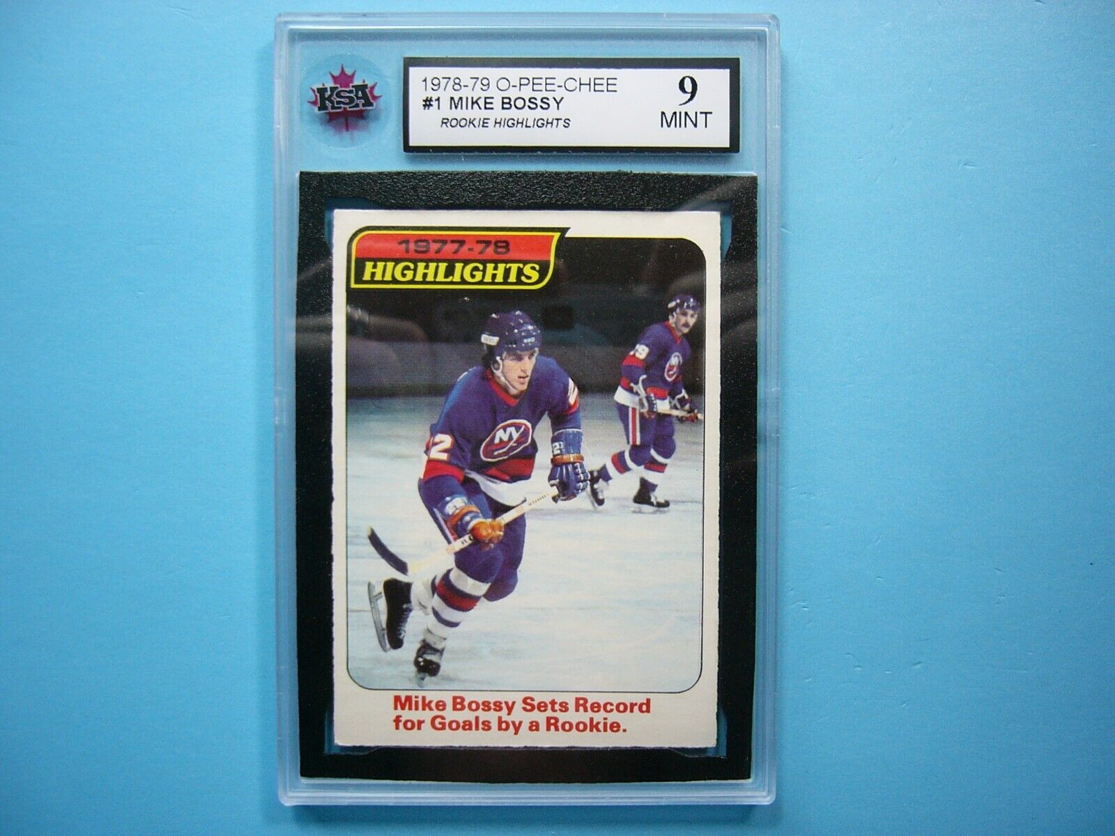 1978/79 O-PEE-CHEE NHL HOCKEY CARD #1 MIKE BOSSY ROOKIE RC RB KSA 9 MINT OPC