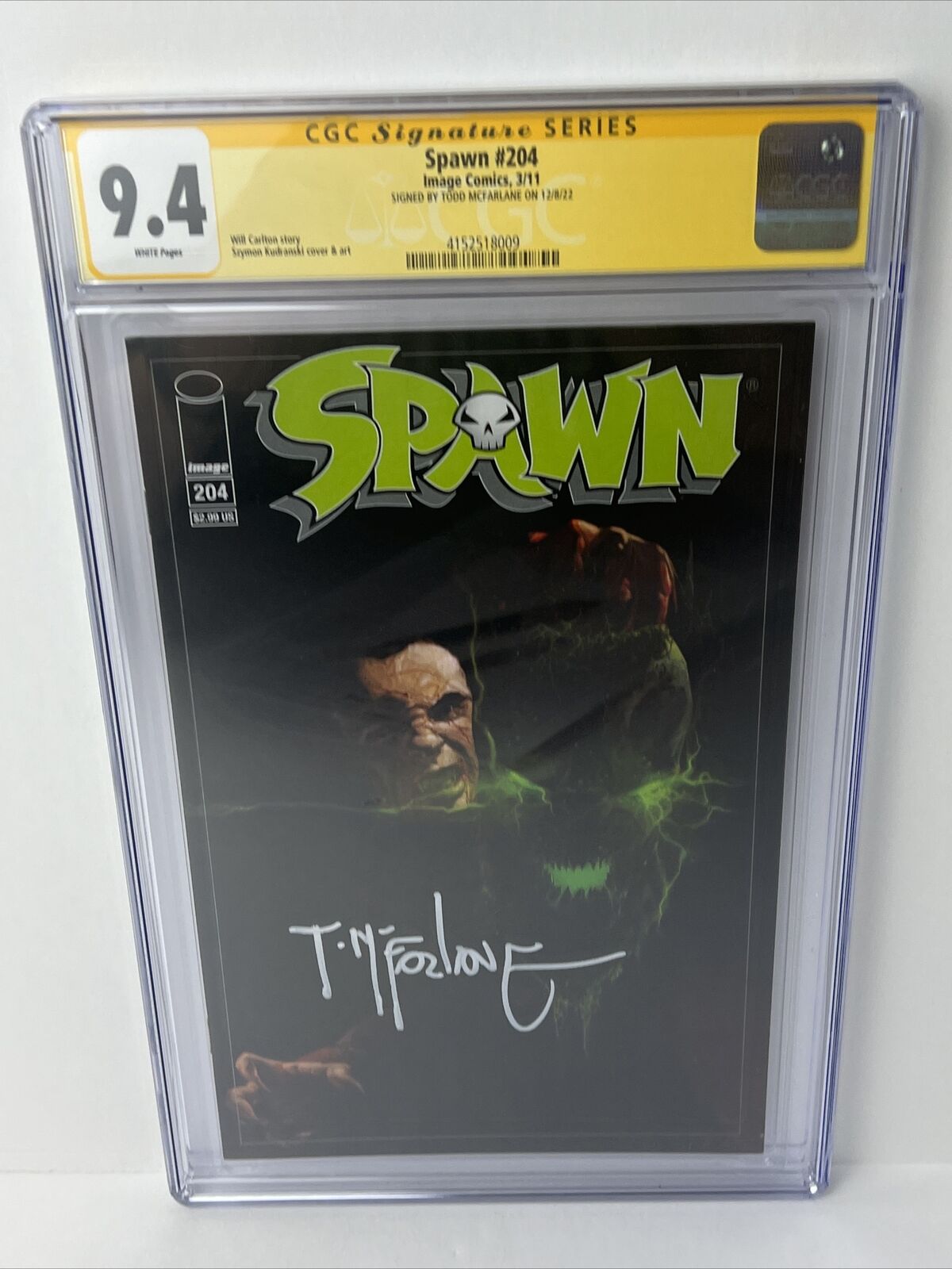 Spawn #204 CGC 9.4 SS Signed By Todd McFarlane