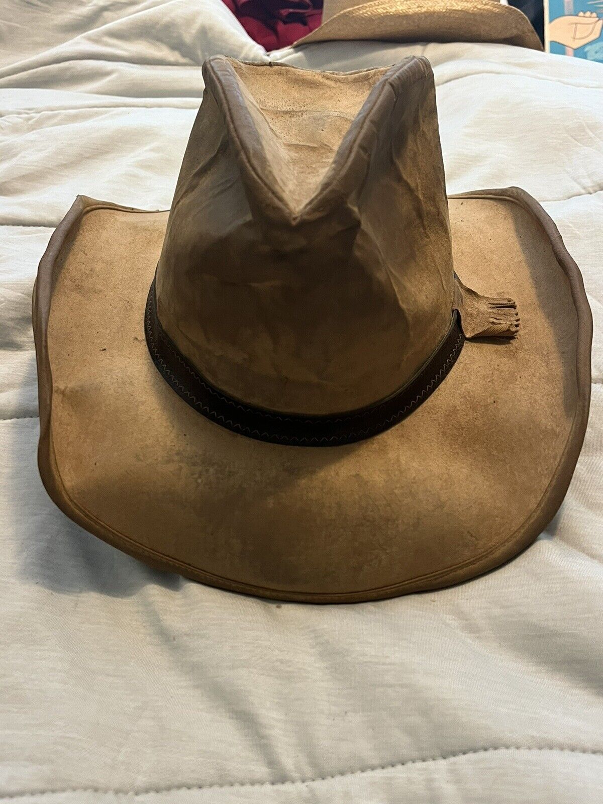Rare Vintage Stetson Leather Cowboy Western Hat XL W/Union Label Super Old