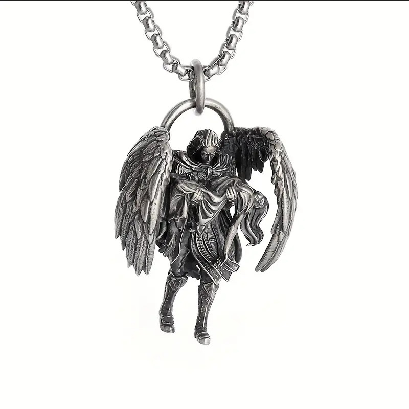 Archangel Guardian Jewelry Vintage Silver St. Michael Sexy Pendant Necklace