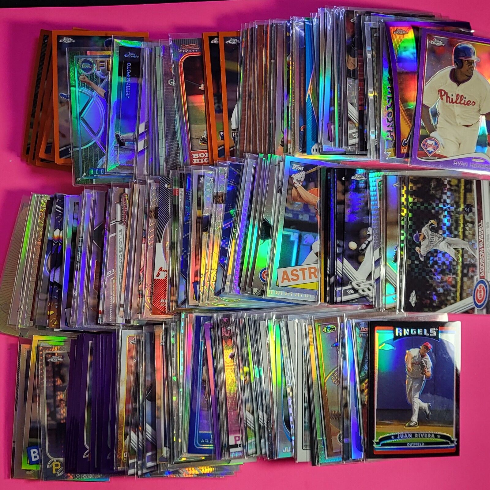 Huge lot of 200 Refractors - All Topps & Bowman. lots of 90s #d Colors Xfractor