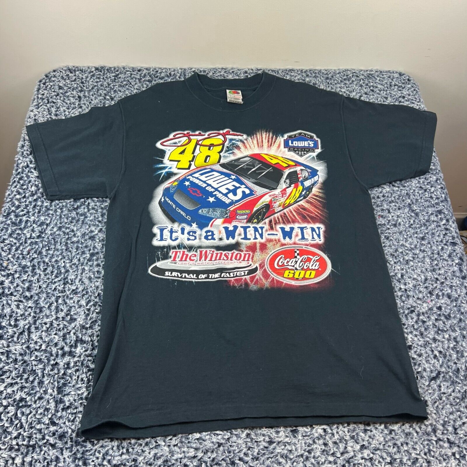 NASCAR Jimmie Johnson Coca Cola 600 Winner Shirt Adult Large Double Sided Racing