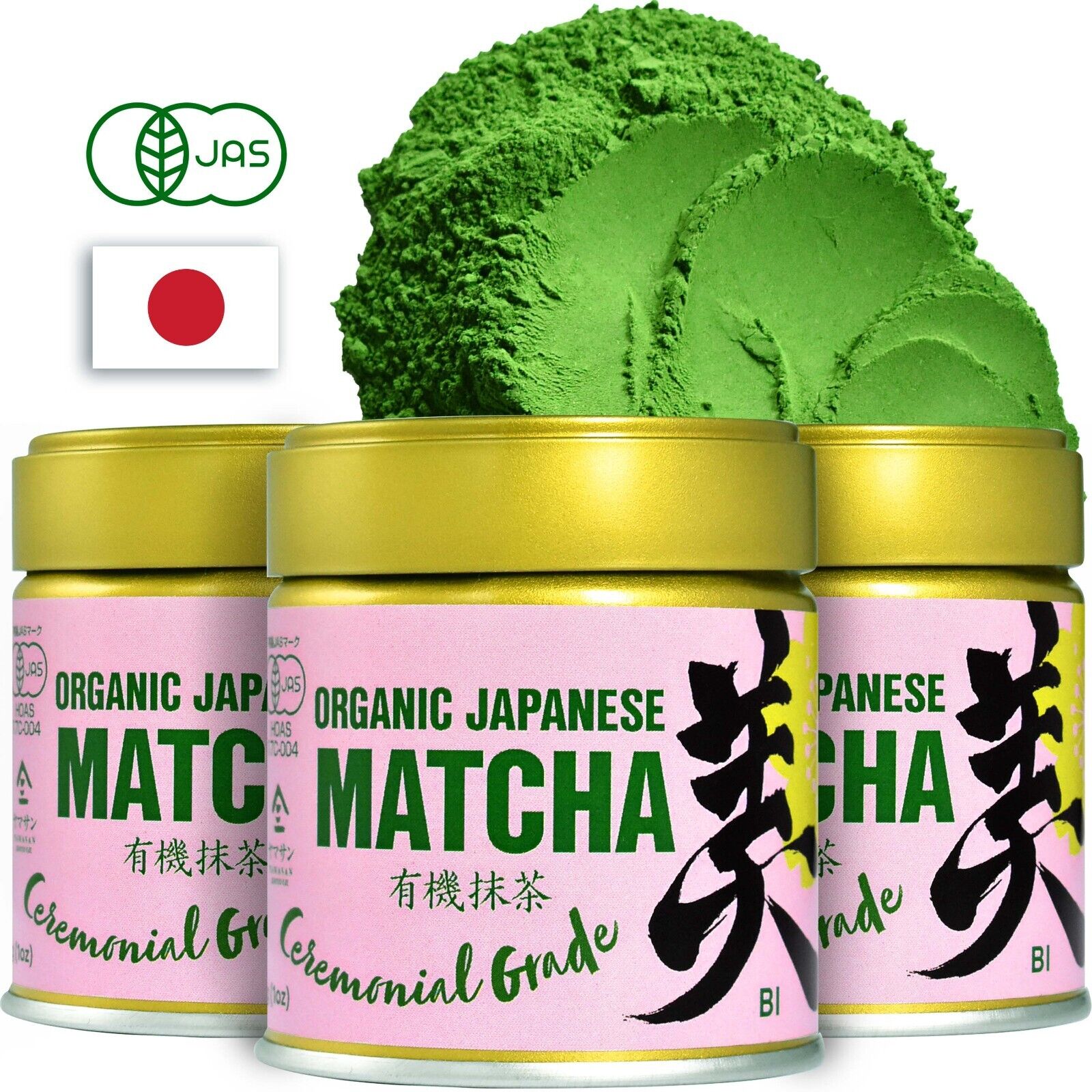 Japanese Organic Matcha【 Ceremonial Grade】 Matcha Green Tea Powder BI30gx3SET