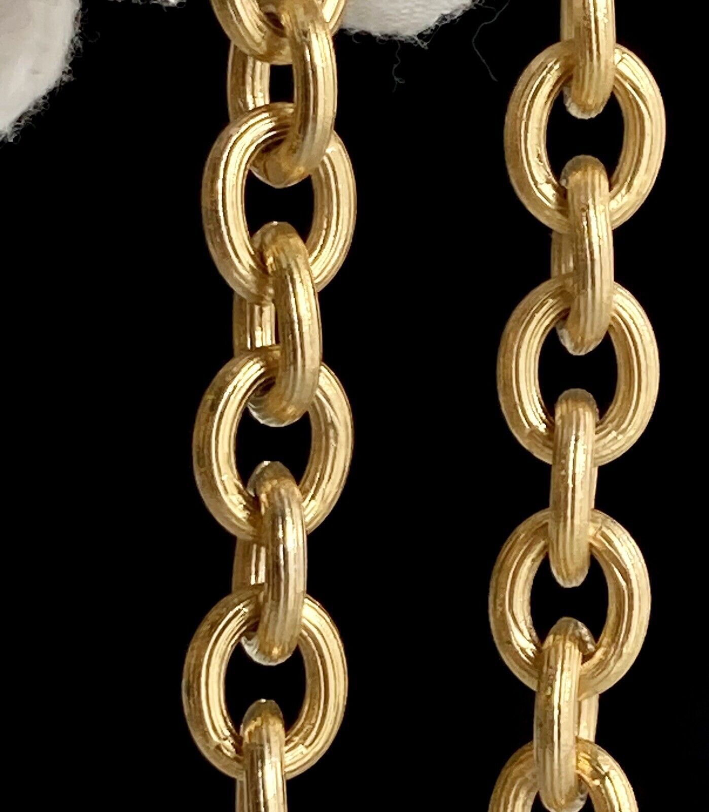 Vintage Gold Tone Rolo Link 30” Chain Necklace 9mm Heavy 106g Detailed Chunky