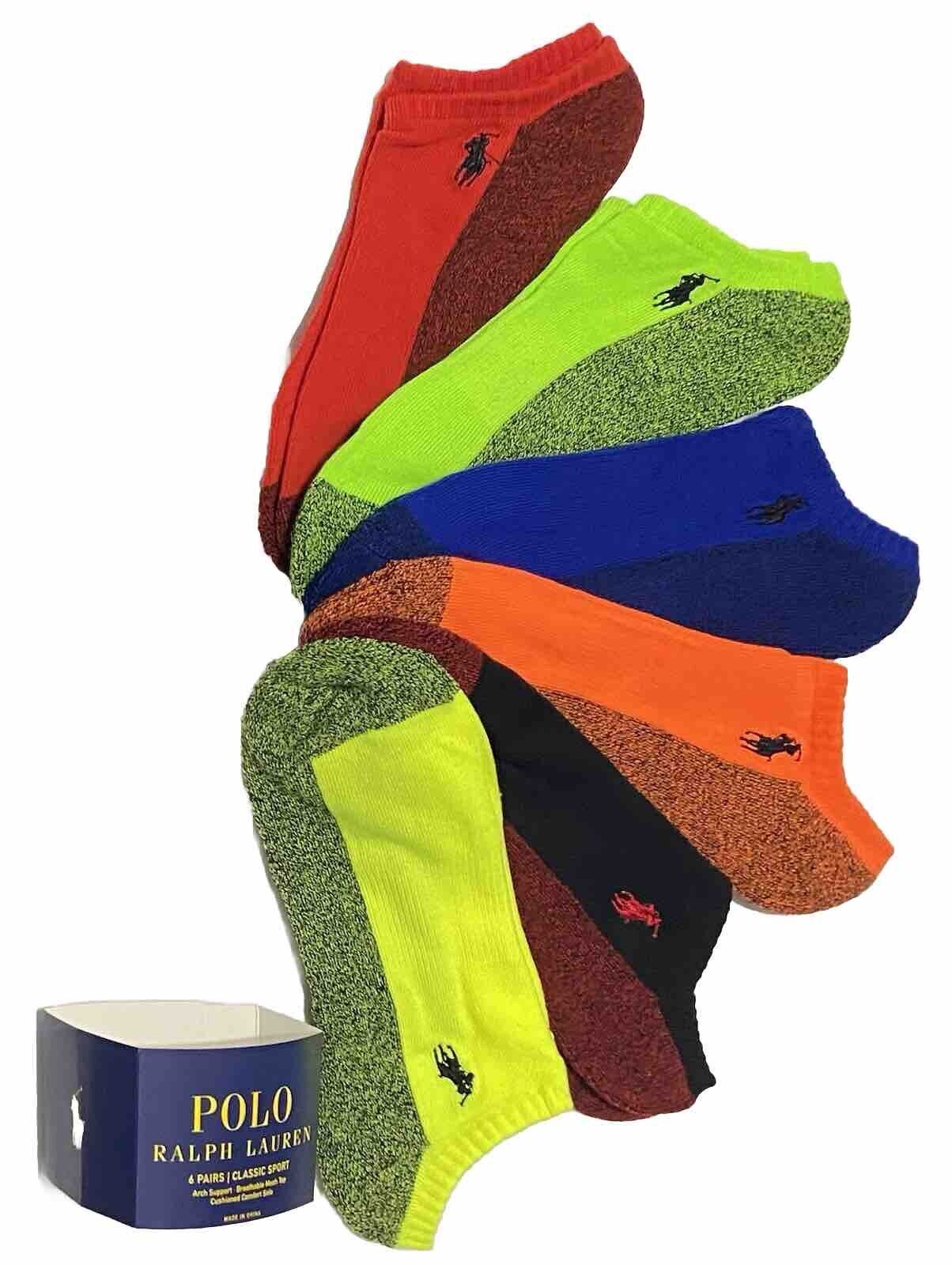 Polo Ralph Lauren Classic Sport 6-Pair Men\'s Low Cut Socks Assorted 5502