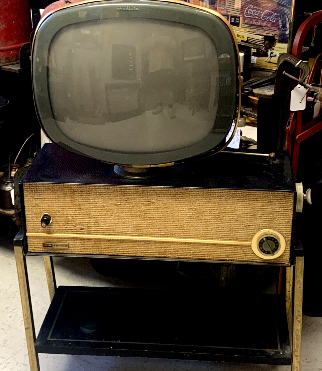 Vintage Mid Century Atomic Philco Predicta TV Swivel Television & Stand Working