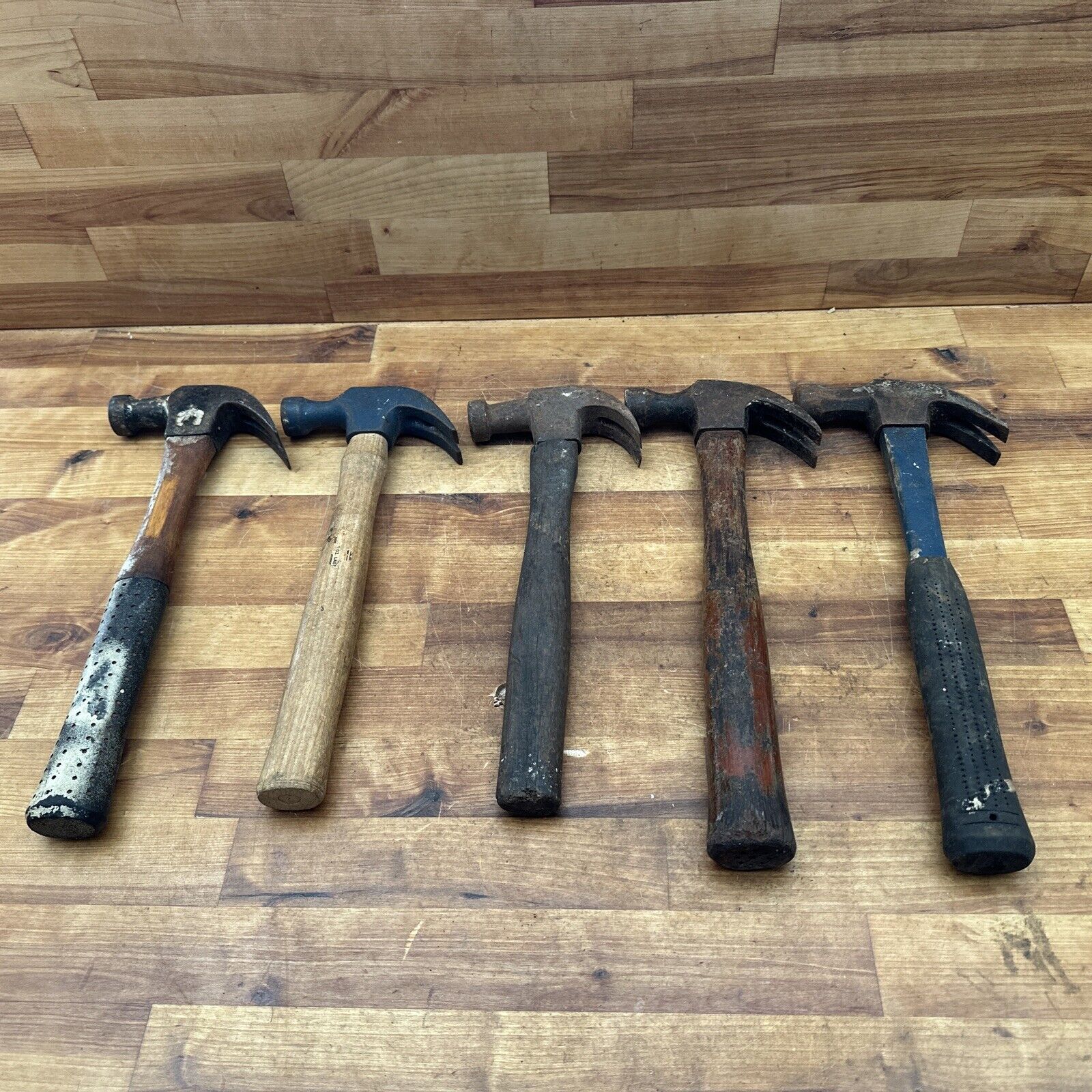 Vintage 5 Pc. Curved Claw Hammer Lot Set