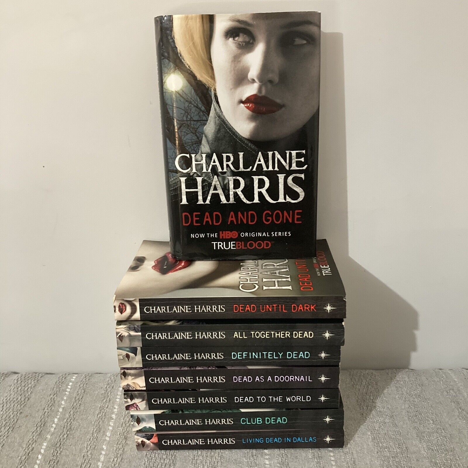 8 x True Blood Books by Charlaine Harris (7 x Paperback, 1 x Hard Cover) 