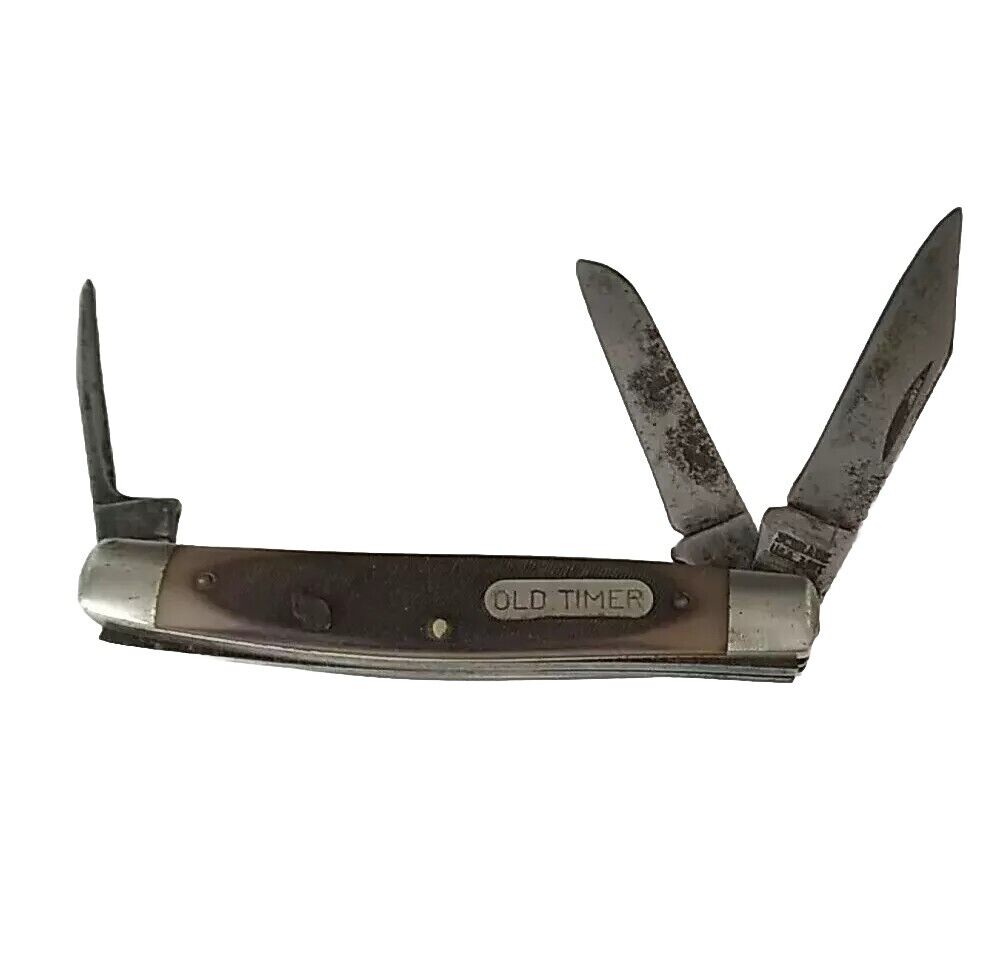 Vintage Schrade Old Timer 3-Blade Folding Pocket Knife 34OT Folding  3 3\