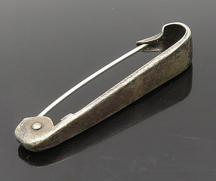 NAPIER 925 Sterling Silver - Vintage Minimalist Smooth Safety Pin - TR3306