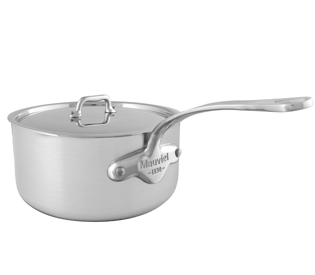 Mauviel M\'URBAN 3 Sauce Pan With Lid, Cast Stainless Steel Handle, 2.6-Qt