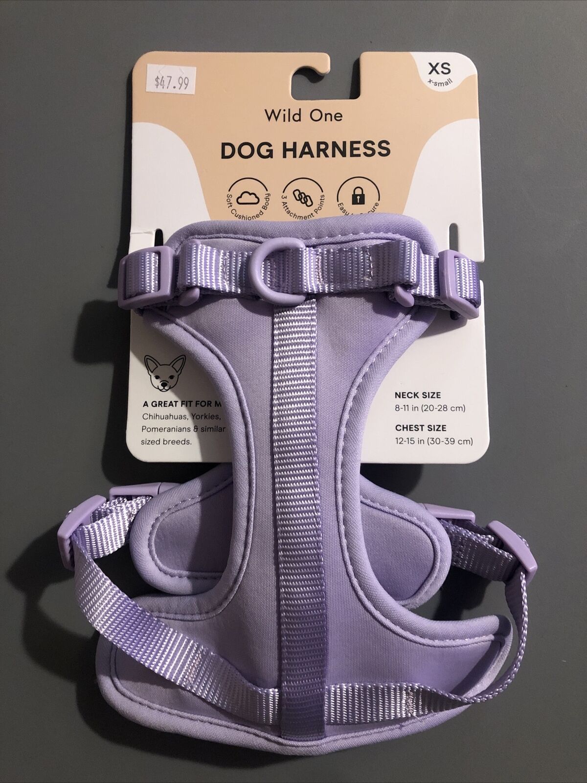 New Wild One Dog Harness XS Extra Small dog Lilac Lavender Purple