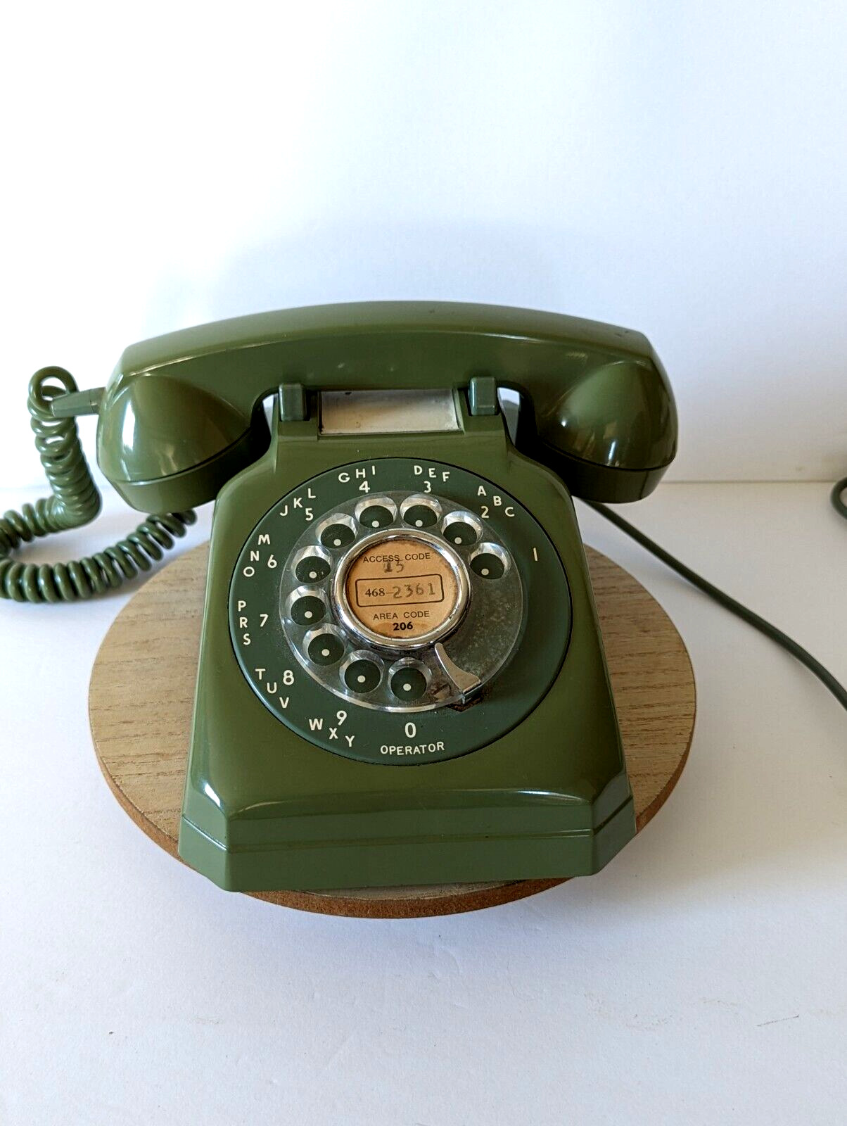 Stomberg Carlson MCM Avocado Green Rotary Telephone Phone Vintage Mid Century
