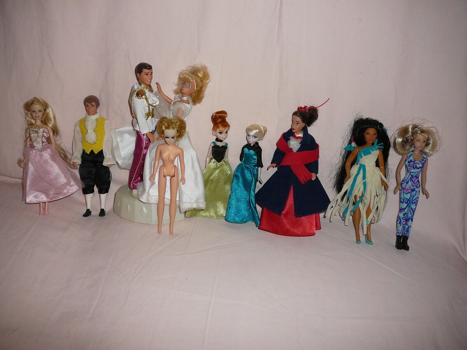 10 dolls Dawn her Disney friends Mary Poppins Pocahontas Frozen Prince Charming