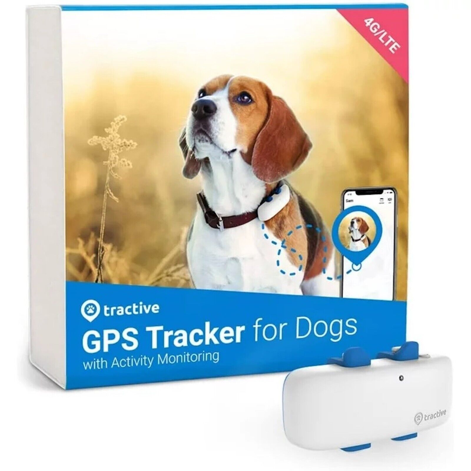 Tractive GPS Tracker & Health Monitoring for Dogs, White, Refurbished