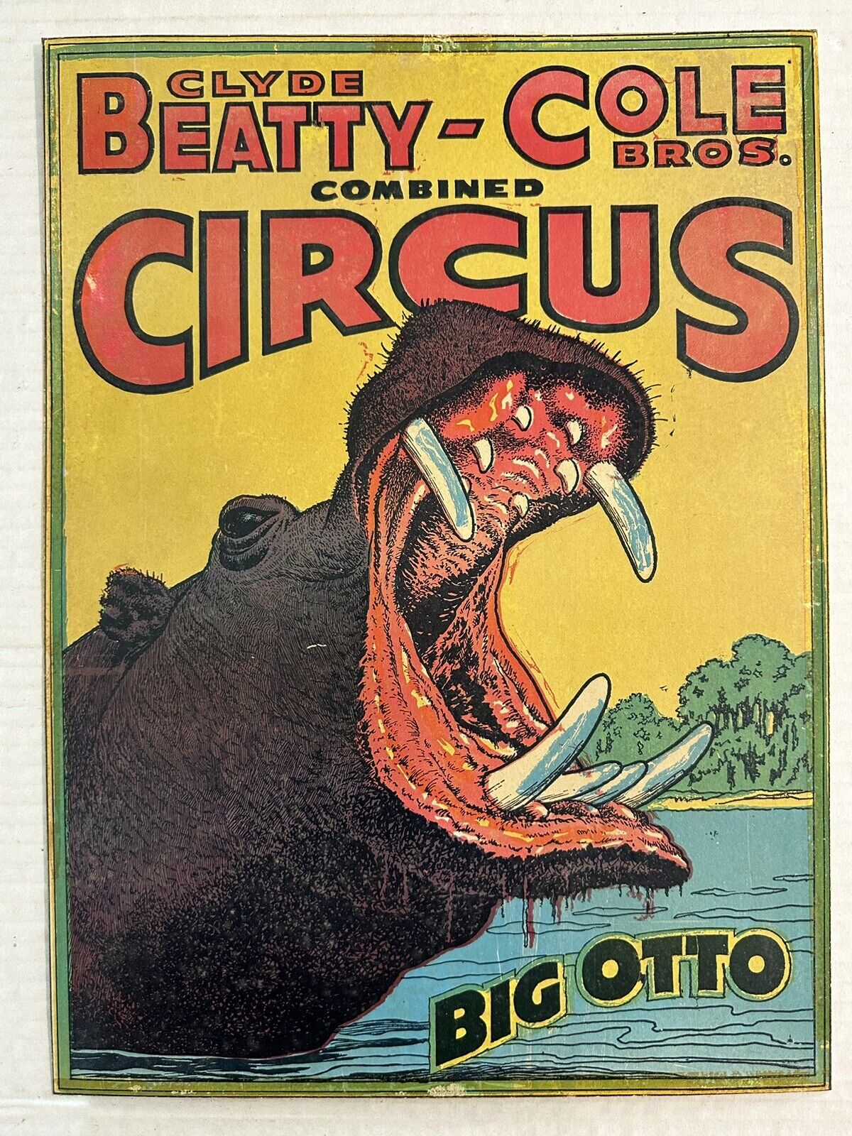 Original Vintage Clyde Beatty-Cole Bros Circus Poster \