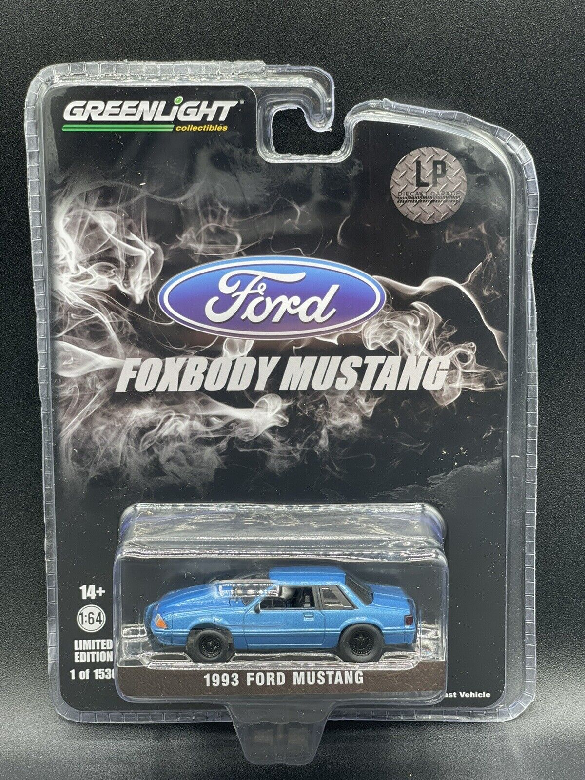 GREENLIGHT 1993 Ford Mustang 5.0 LX Coupe Bimini Blue LP Diecast 1:64 NEW Drag