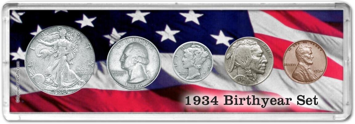 Birth Year Coin Gift Set, 1934-2021