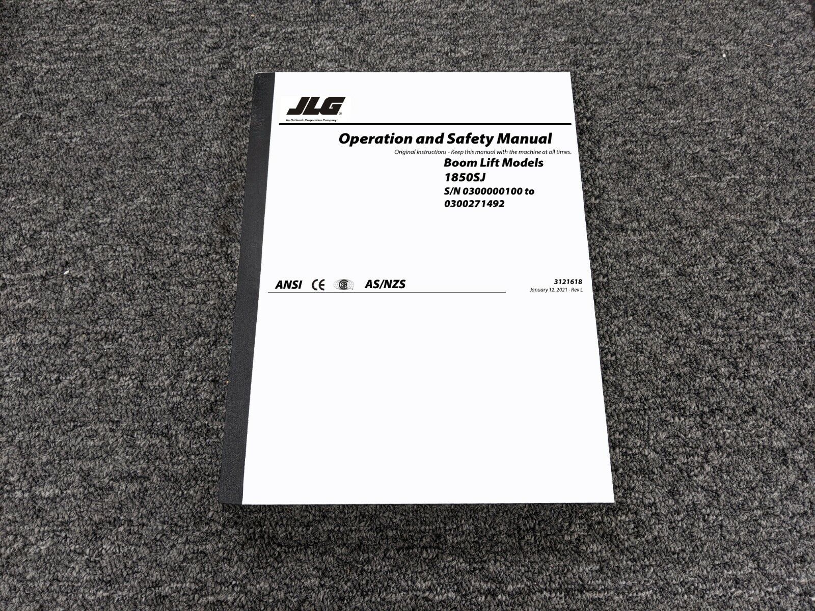 JLG 1850SJ Boom Lift Safety & Owner Operator Manual SN 0300000100-0300271492