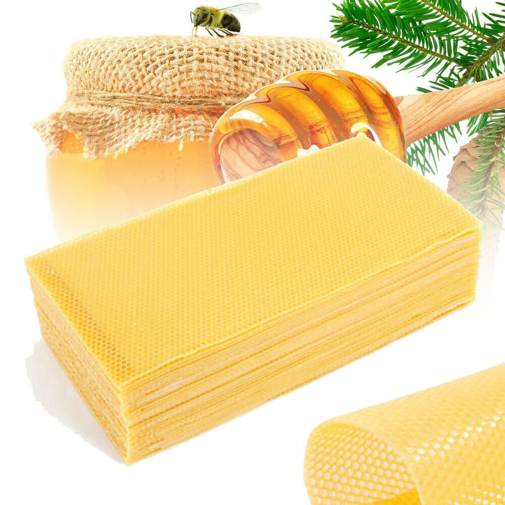 30Pcs Beekeeping Bee Wax Nest Bed Beeswax Sheets Honeycomb Foundation Sheets