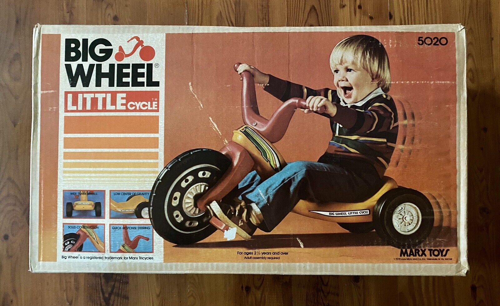 Vintage BIG WHEEL LITTLE CYCLE #5020 Original Unopened Box MARX TOYS 1978 RARE
