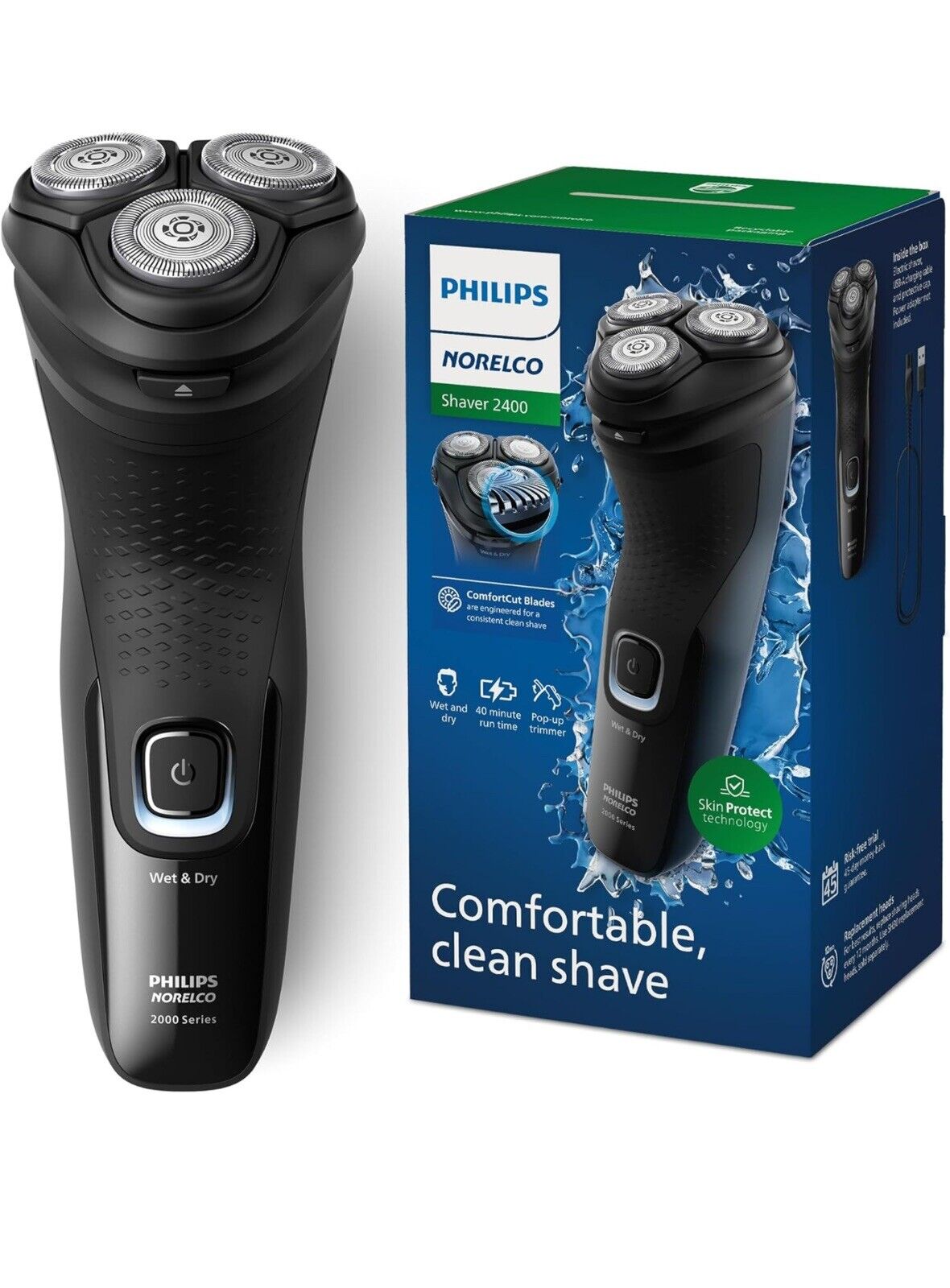 Norelco Shaver 2400, Rechargeable Cordless Electric Shaver with Pop-Up Trimmer