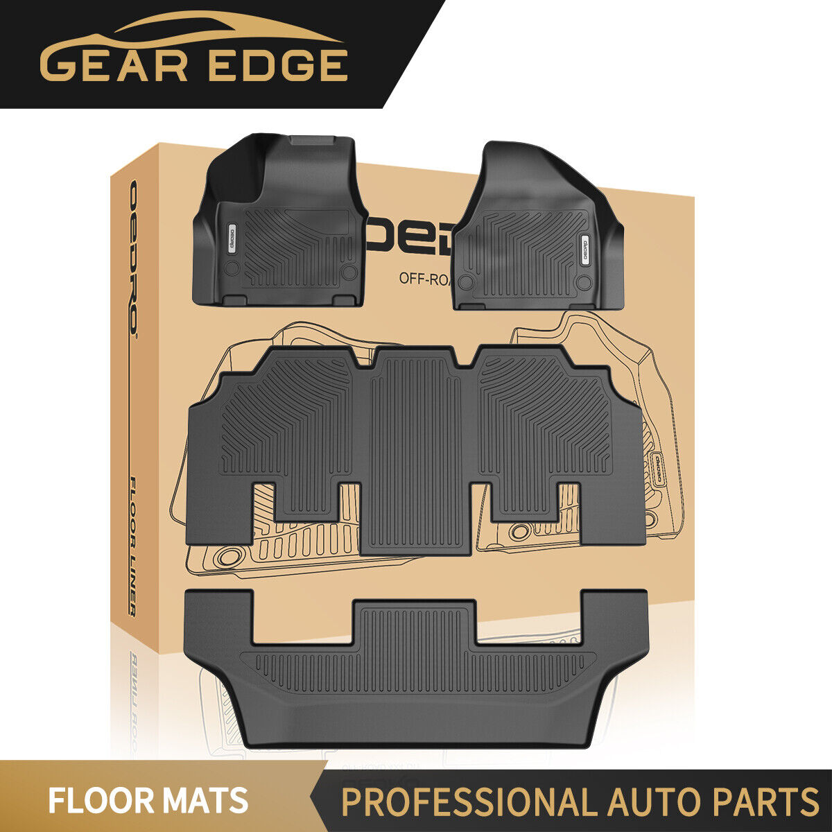 Floor Mats Liners for 2017-2021 Chrysler Pacifica 1st/2nd/3rd Row All-Weather