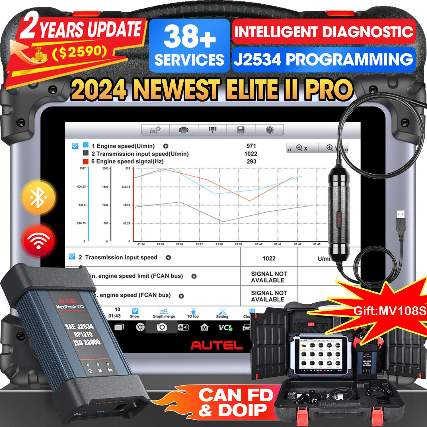 2024 Autel MaxiSys Elite II PRO As Ultra Top Intelligent Diagnostic  38+Service