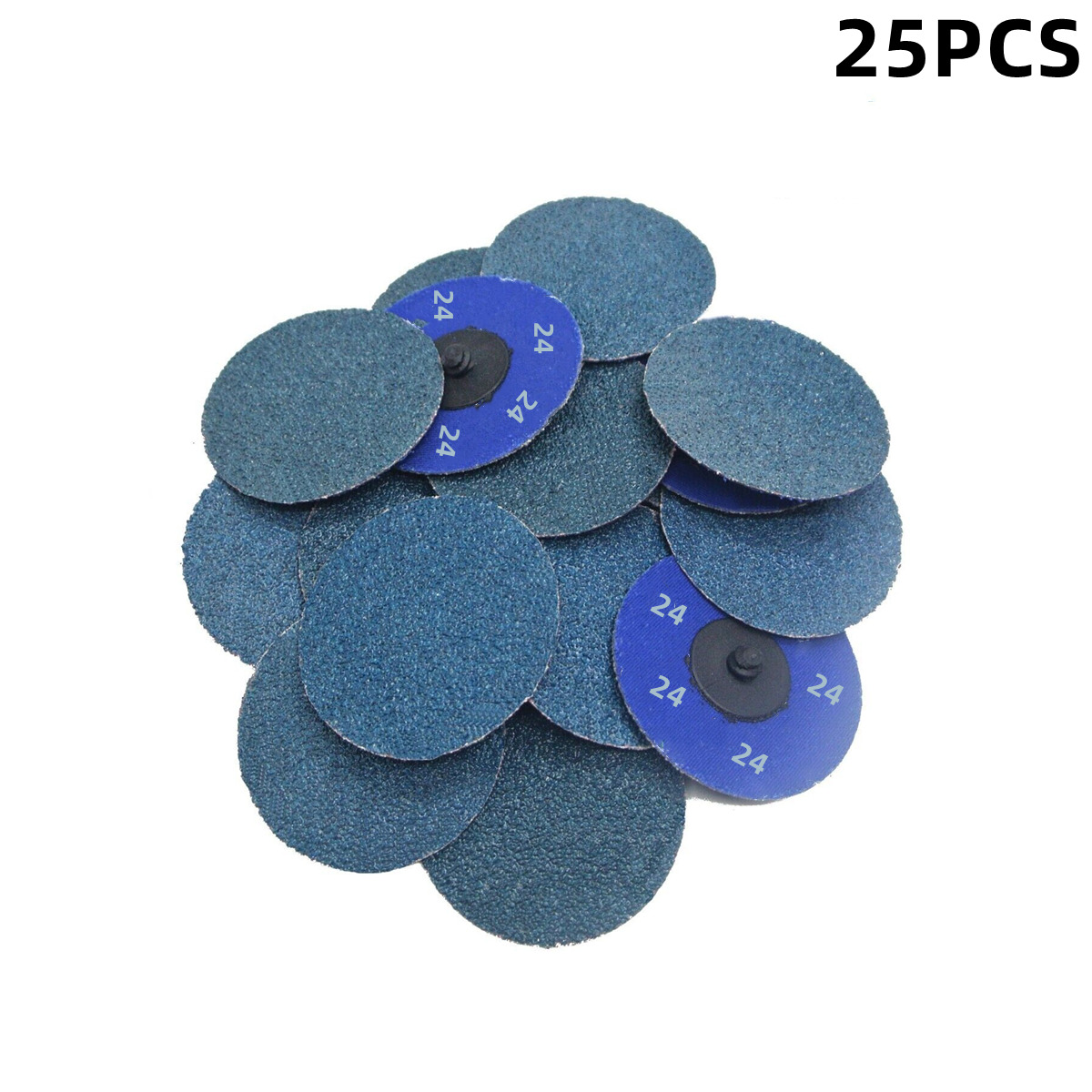 25Pcs 3 inch Zirconia Roll Lock Sanding Discs Grinding Pads 24 36 60 80 120 Grit