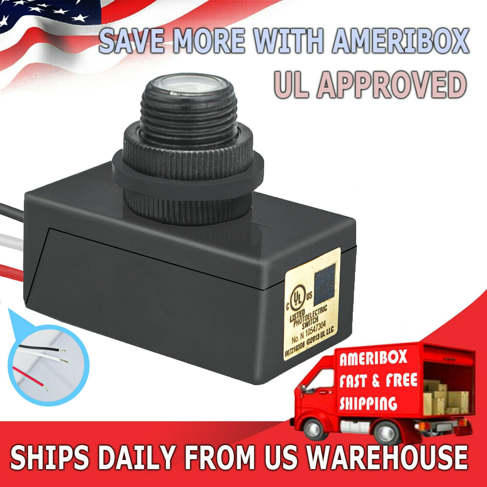 Mini Photocell Miniature Dusk to Dawn Sensor Lighting Switch, Fast US Shipping