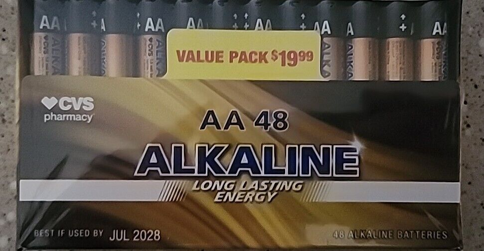 CVS PHARMACY BRAND AA 48 PACK BATTERY BATTERIES - EXPIRES 07/28 NEW IN PACKAGE🔥