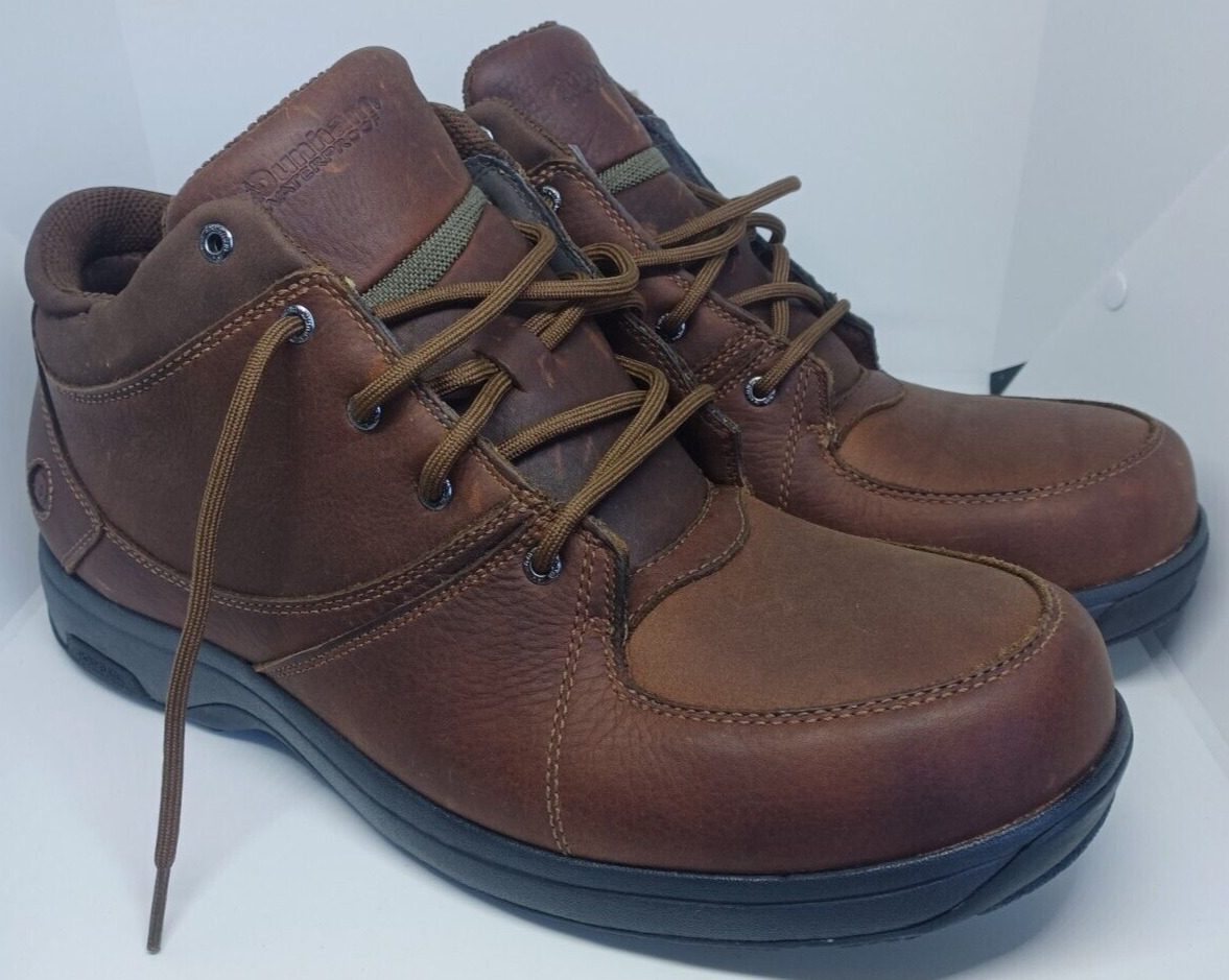 Dunham Men\'s Addison 8006BR Mid Cut Waterproof Boot Shoe Leather Brown 18 4E