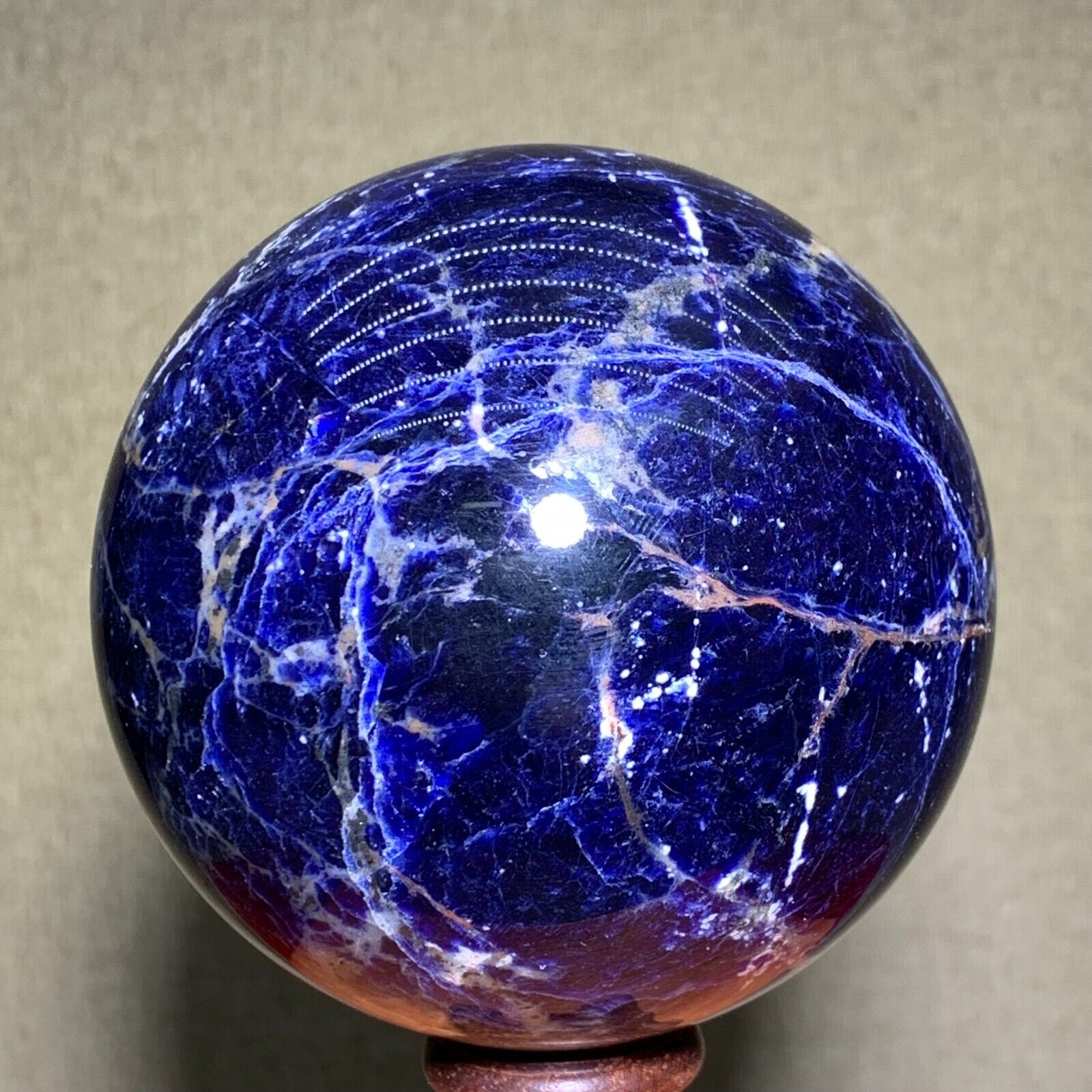 850g Natural Blue Sodalite Sphere Crystal Gemstone Ball Quartz Healing Stone
