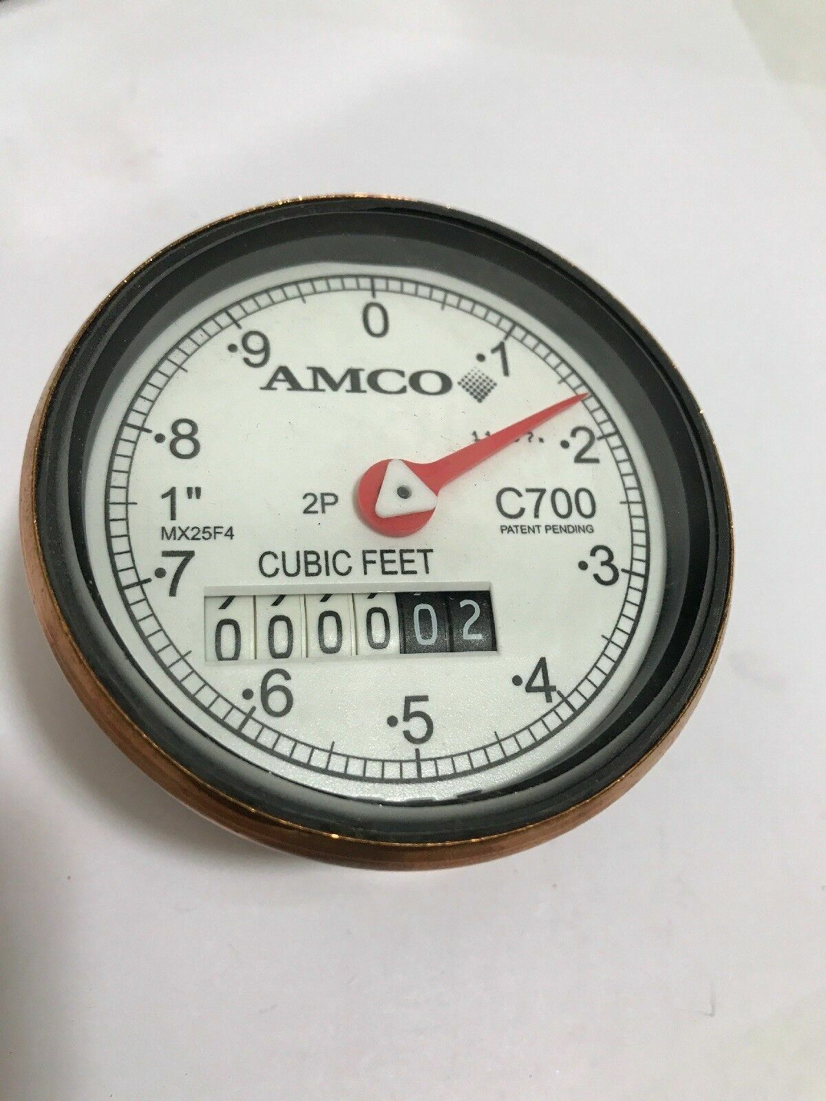 Elster AMCO 1” C700 Water Meter Register Clock MX25F4 