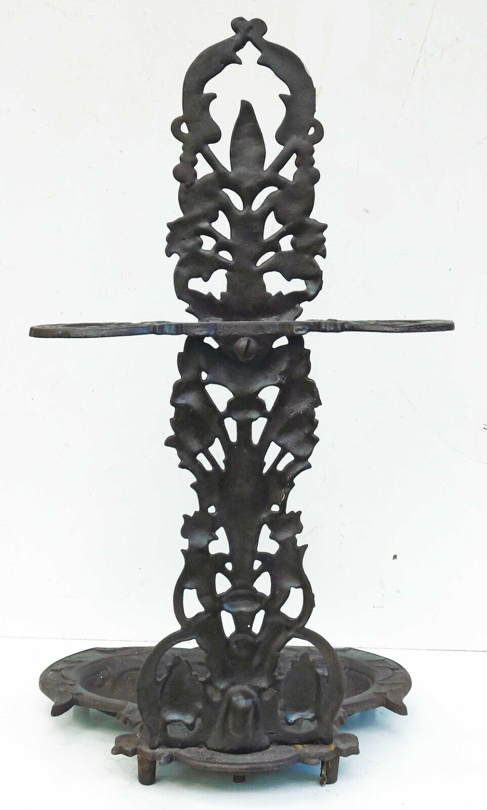 Antique Victorian Ornate Cast Iron Fireplace - Stove Tool Holder Nice Small Size