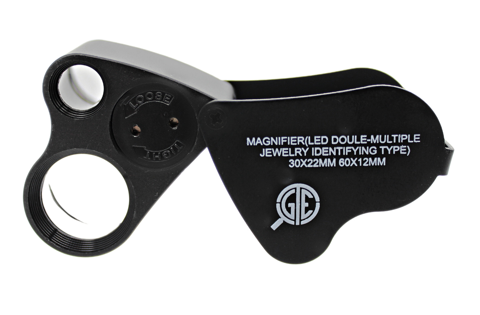 30X 60X Magnifying Magnifier Jewelers Diamonds Eye Jewelry Loupe Loop LED Lights