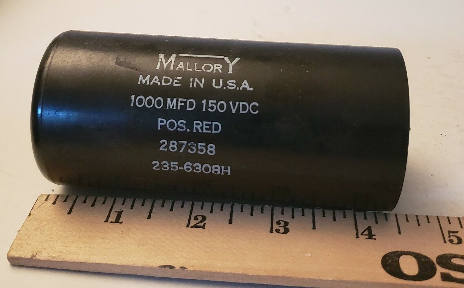 1000 uF MFD 150 VDC Electrolytic Capacitor 150 VDC 1000MFD 112mm h 5mm d U.S.A.