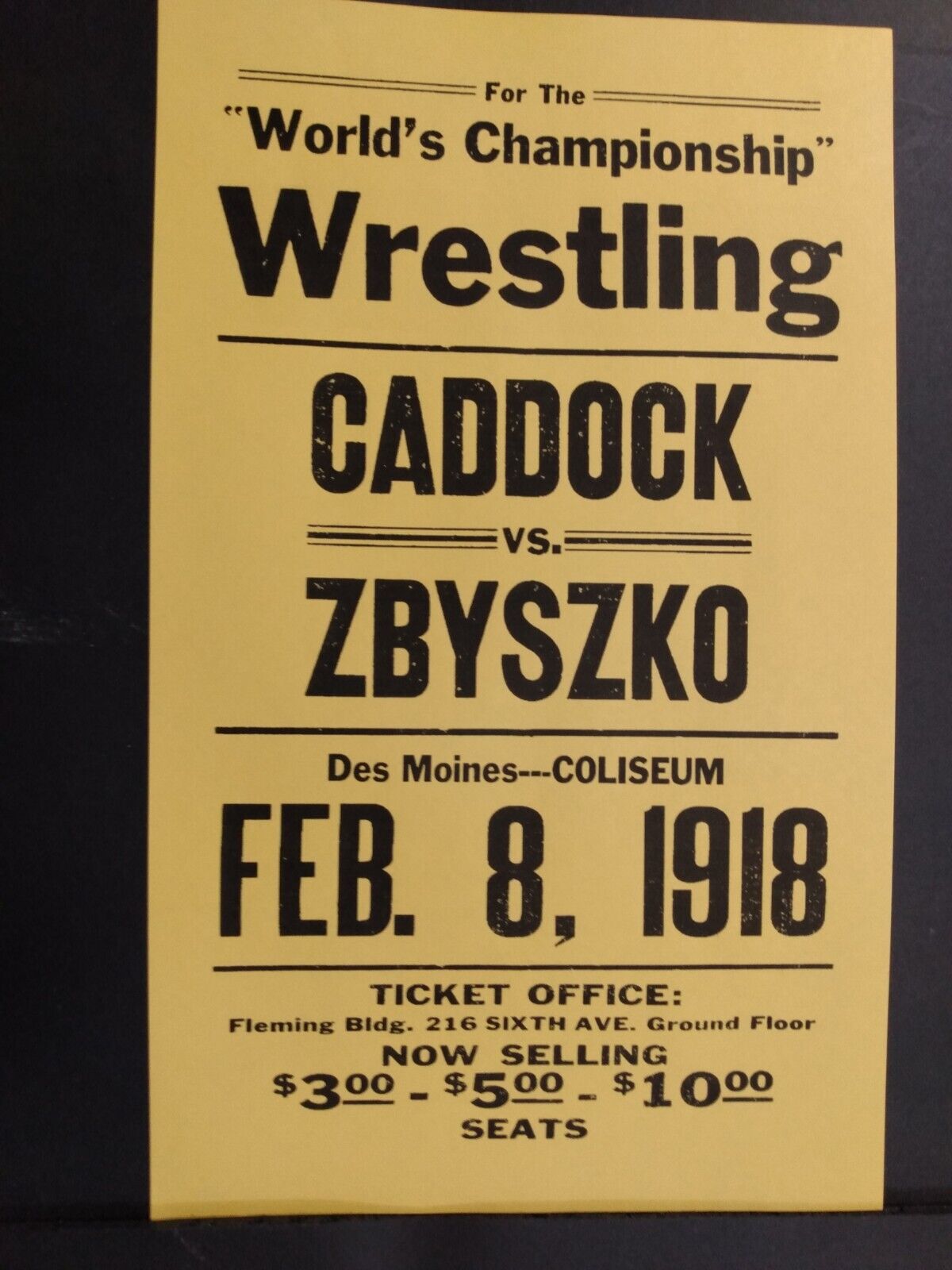 Wrestling Broadside Des Moines Iowa 