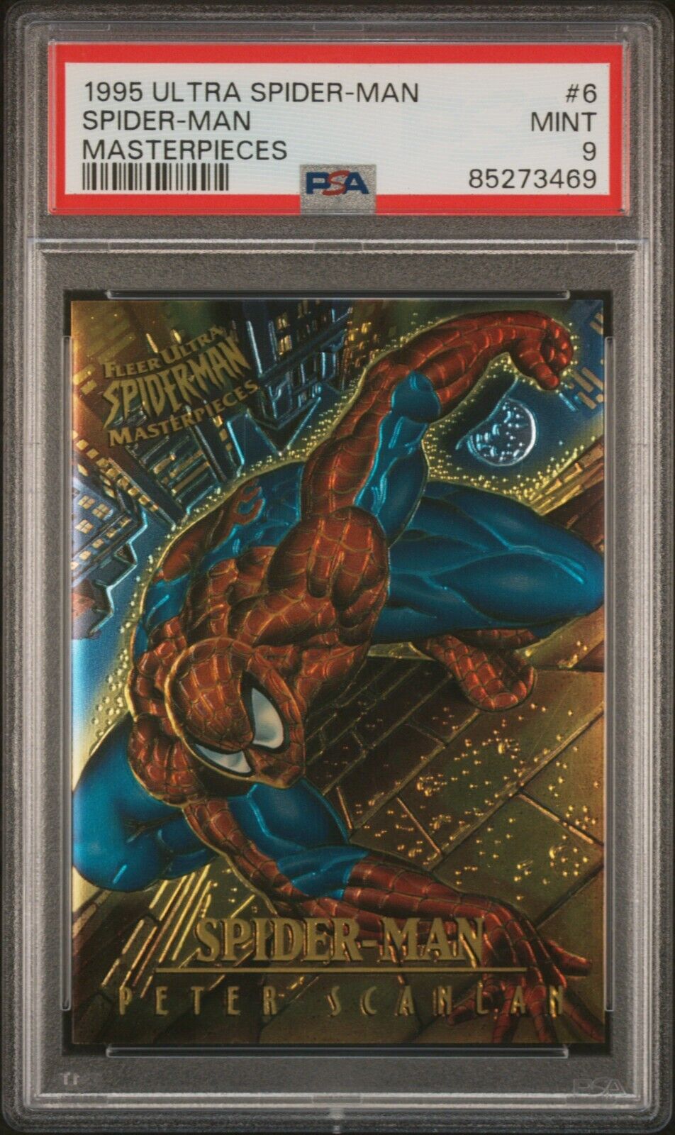 '95 Fleer Ultra Spider-Man Chromium Masterpieces #6 Spider-Man PSA 9 Mint Graded