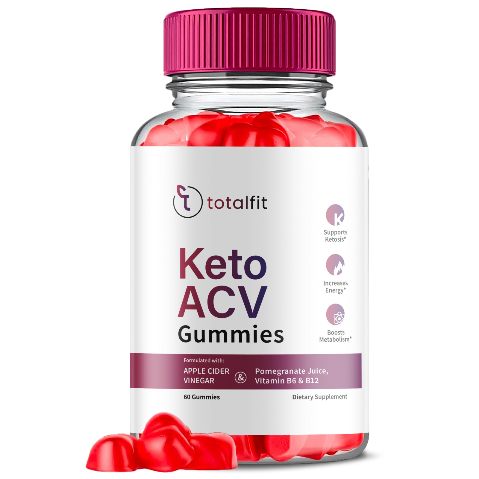 TotalFit Keto + ACV Advanced Weight Loss Gummies Lose Belly Fat OFFICIAL -1 Pack